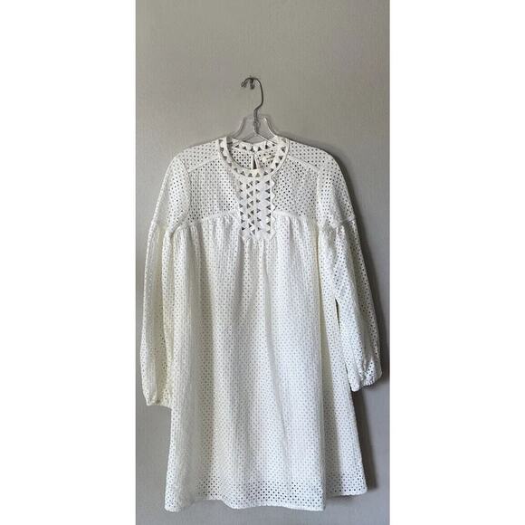 Max Studio Dresses & Skirts - Max Studio Peasant Long Sleeve Dress Crochet Boho Size XS Prairie Cottagecore